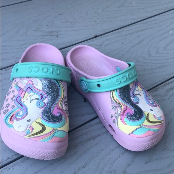 unicorn crocs size 12